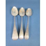 Three Georgian silver Tablespoons, various dates and makers