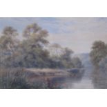 HENRY SUTTON PALMER (1854-1933). A River at Sunset; and Near Henley, signed, watercolour, 10 x 14in;