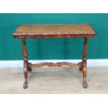 A Victorian rosewood Centre Table with shaped moulded rectangular top above baluster turned cheval b