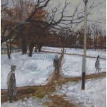 WILLIAM BOWYER RA (1926-2015). Ealing Common, signed, oil on panel, 13¾ x 14in