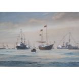 WILLIAM C. CLUETT (act c. 1880-1920). The Fleet Review at Spithead, 1911, signed, inscribed 'Portsmo