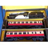 A boxed Bassett-Lowke No.754/5 0 gauge 3-rail B.R. Midland Compound Passenger Set. Generally in