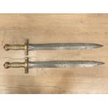Two 19th Century Gladius Side Arms with brass handles