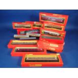 Twelve boxed Triang/Hornby 00 gauge Coaches including 3x R332, 3x R333, Clerestory R745/6, R422A/,