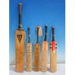 Five miniature Cricket Bats including Gray-Nicholls signed by Sussex 1986 team and printed New