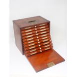 A late 19th or early 20th Century transportable mahogany Trout Fly Fishing Reservoir or Cabinet.