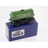 A rare Hornby-Dublo late production 'Power Petrol' Petrol Tanker in blue and white box. Tanker in