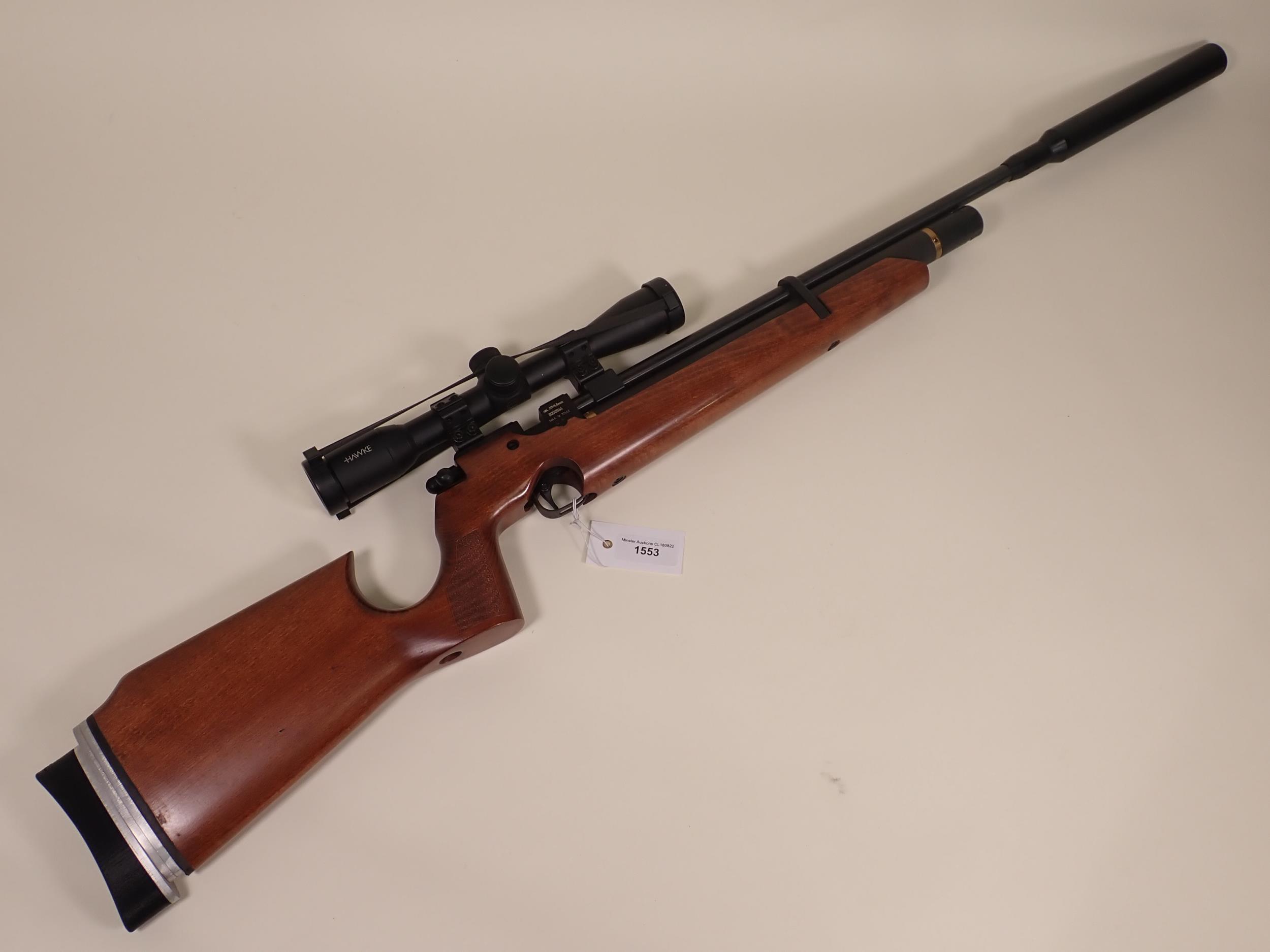 An Air Arms S200 .22 PCP Air Rifle with sound moderator and Hawke 4x32 telescopic sight - Image 5 of 7