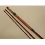 A Hardy Bros. Palakona 'The Gold Medal Rod' 14ft three piece split cane Salmon Rod with snake