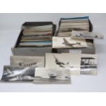 Two shoe boxes of Photographs, a number by Real Photographs Co. Liverpool, subjects include aviatio