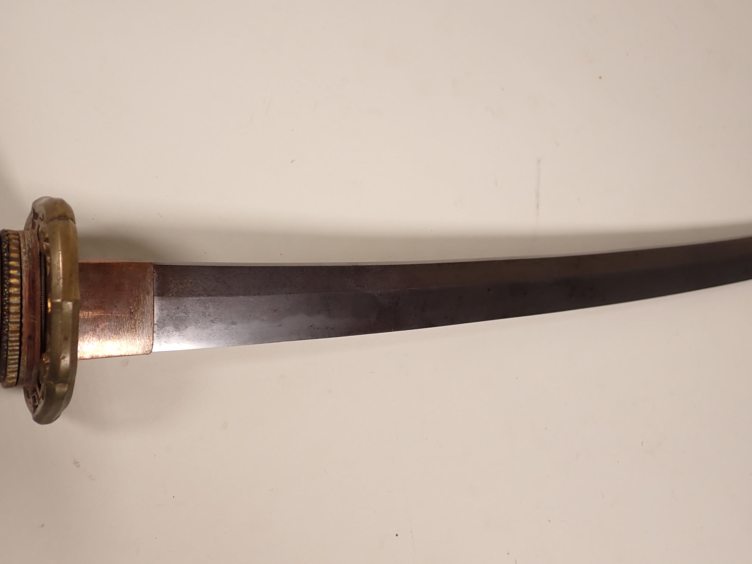 A Japanese Katana by Ishido Teruhide in WWII military mounts. This smith was descended from the - Image 2 of 19