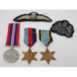 WWII Trio including; 1939-45 General Service Medal, 1939-45 Star and Air Crew Europe Star un-named ,