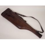 A leather Leg of Mutton Gun Case made by Army & Navy, London 2ft 8 1/2in L