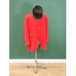 A scarlet Hunting Jacket with buttons and livery for New Forest Buck Hounds, with silk top hat (