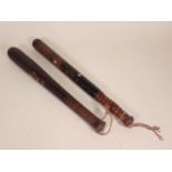 Two 19th Century painted Police Truncheons