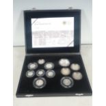 Royal Mint 2009 Silver Proof Coin Set 1p-£5 (includes Kew Gardens 50p), in case of issue, with COA