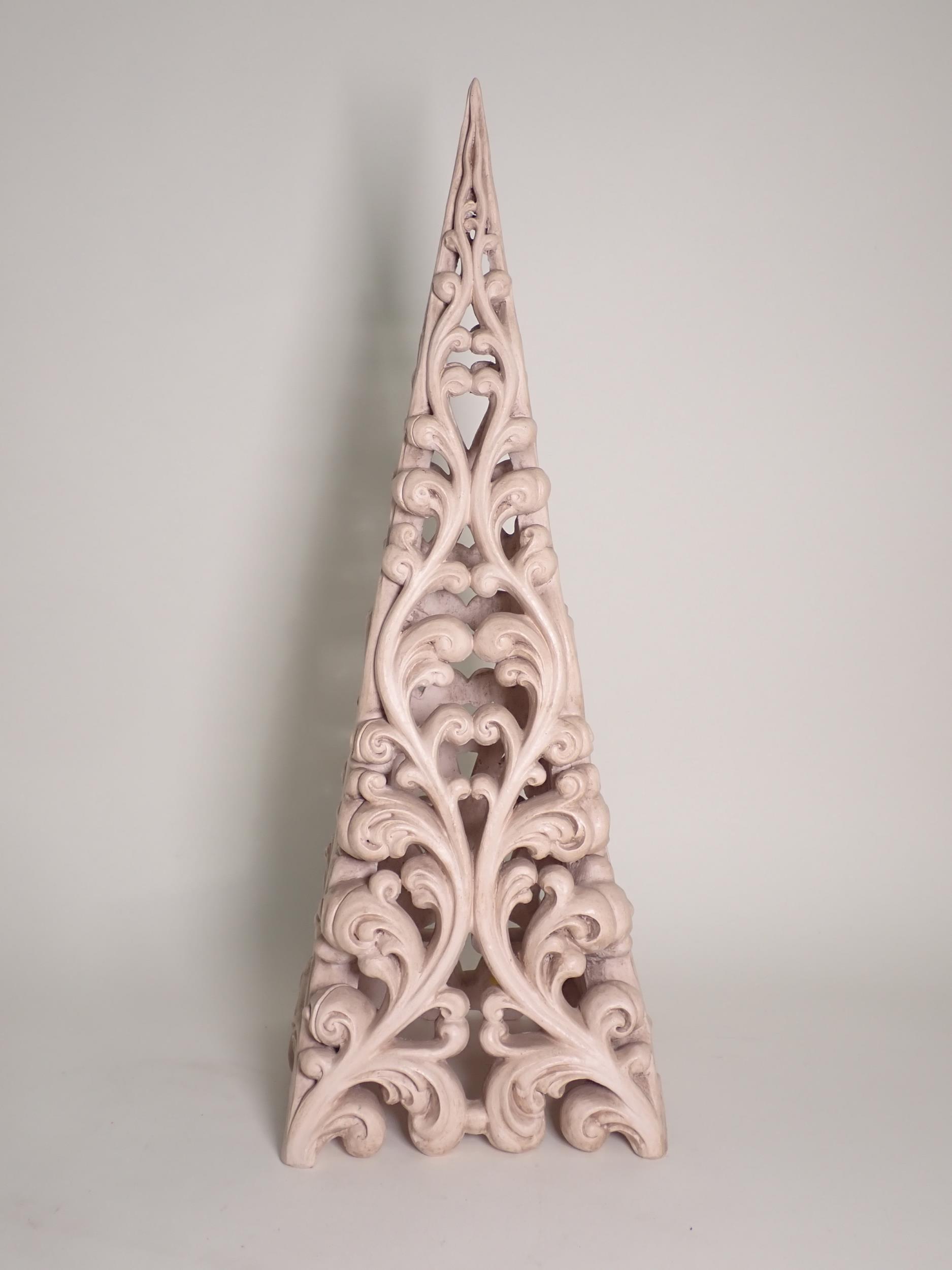 A stoneware Lamp by Philip Thomason in the manner of Coade stone, of tapering form and pierced