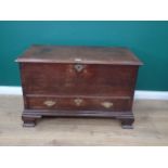 An 18th Century mahogany Mule Chest with brass studded hinged lid above lower drawer mounted on