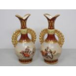A pair of Royal Vienna Cabinet Vases, signed Wagner, decorated with classical scenes on both