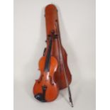A full size Violin with single perfling to the top and the two piece back with interior label "
