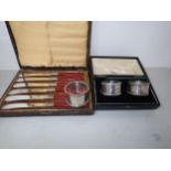 A heavy silver presentation Napkin Ring, Birmingham 1915, 72gms, a pair of Napkin Rings,