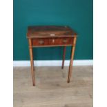 A 19th Century mahogany and satinwood inlaid Side Table in the Sheraton style fitted single frieze