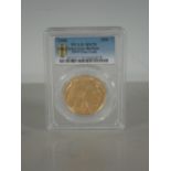 US 2008 Fifty Dollar Gold Buffalo, in PCGS Slab, graded MS70