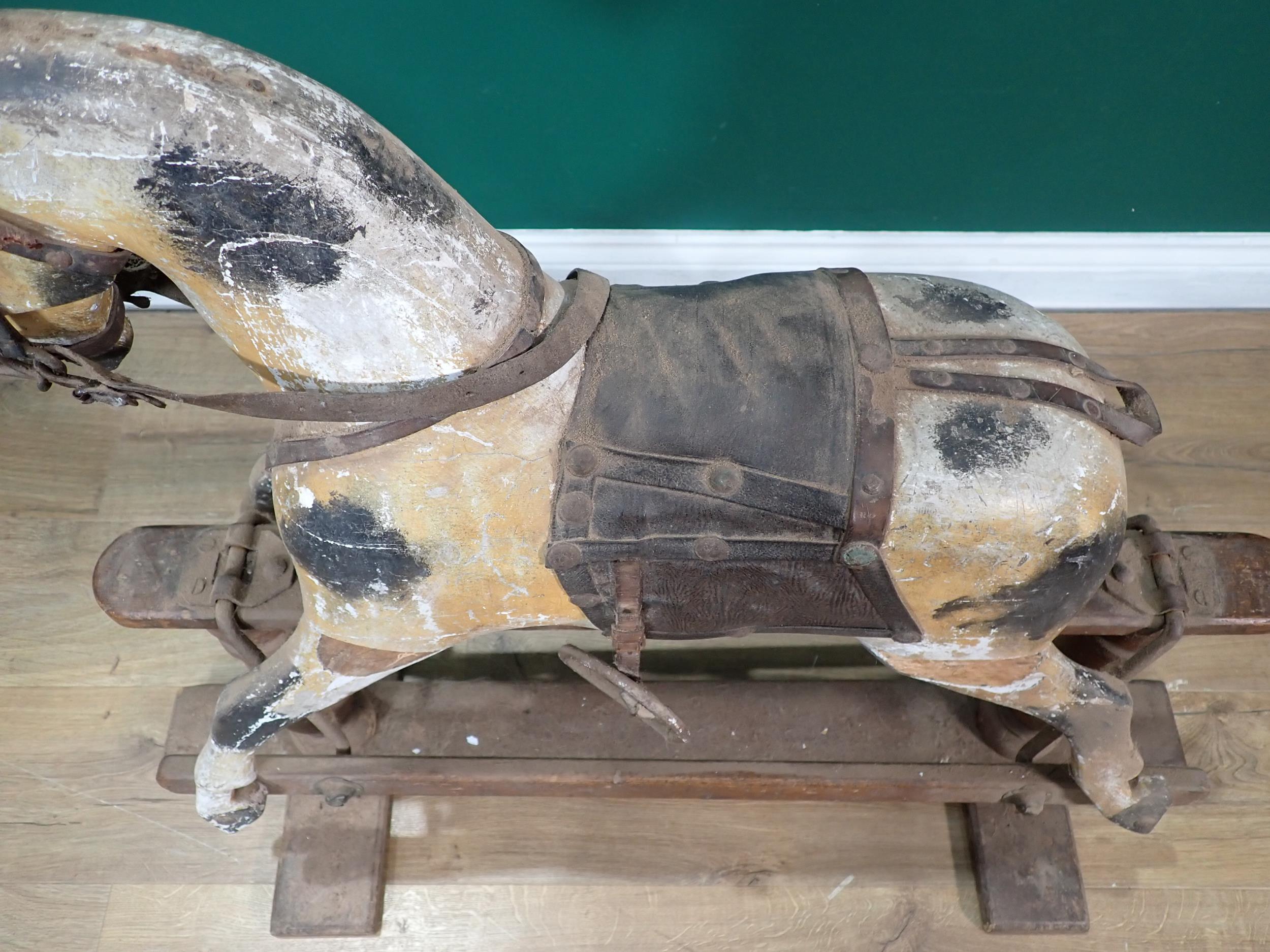 A 19th Century dappled palomino Rocking Horse of small proportions with original saddle and bridle - Image 4 of 12