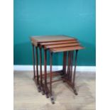 An Edwardian quartetto of mahogany Tables, crossbanded in satinwood and raised on turned supports