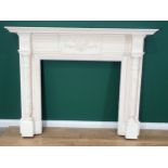 An Adams style white painted Fire Surround with applied mouldings of torches, floral drapery with