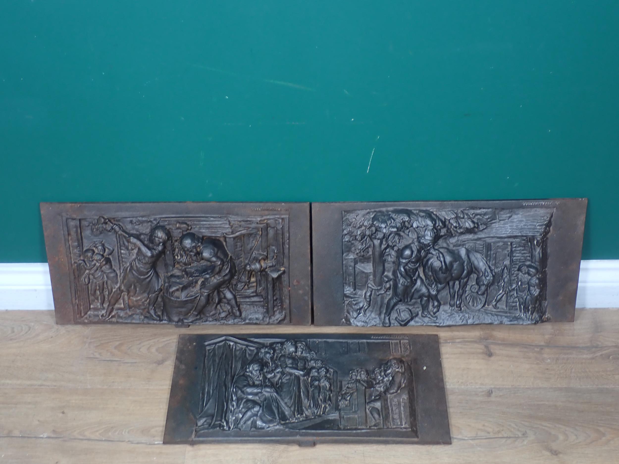 A set of three Coalbrookdale & Co. cast iron relief Plaques inspired by Henry Wadsworth Longfellow's