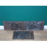 A set of three Coalbrookdale & Co. cast iron relief Plaques inspired by Henry Wadsworth Longfellow's