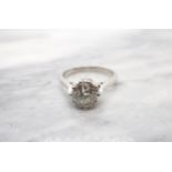 A Diamond single stone Ring claw-set old-cut stone, estimated 2.35cts, in platinum, ring size S
