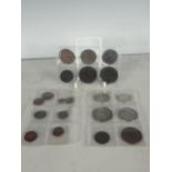 A small collection of Coins, Roman - 19th Century, to include 2 x 1797 Cartwheel Twopences, 2 x 1797