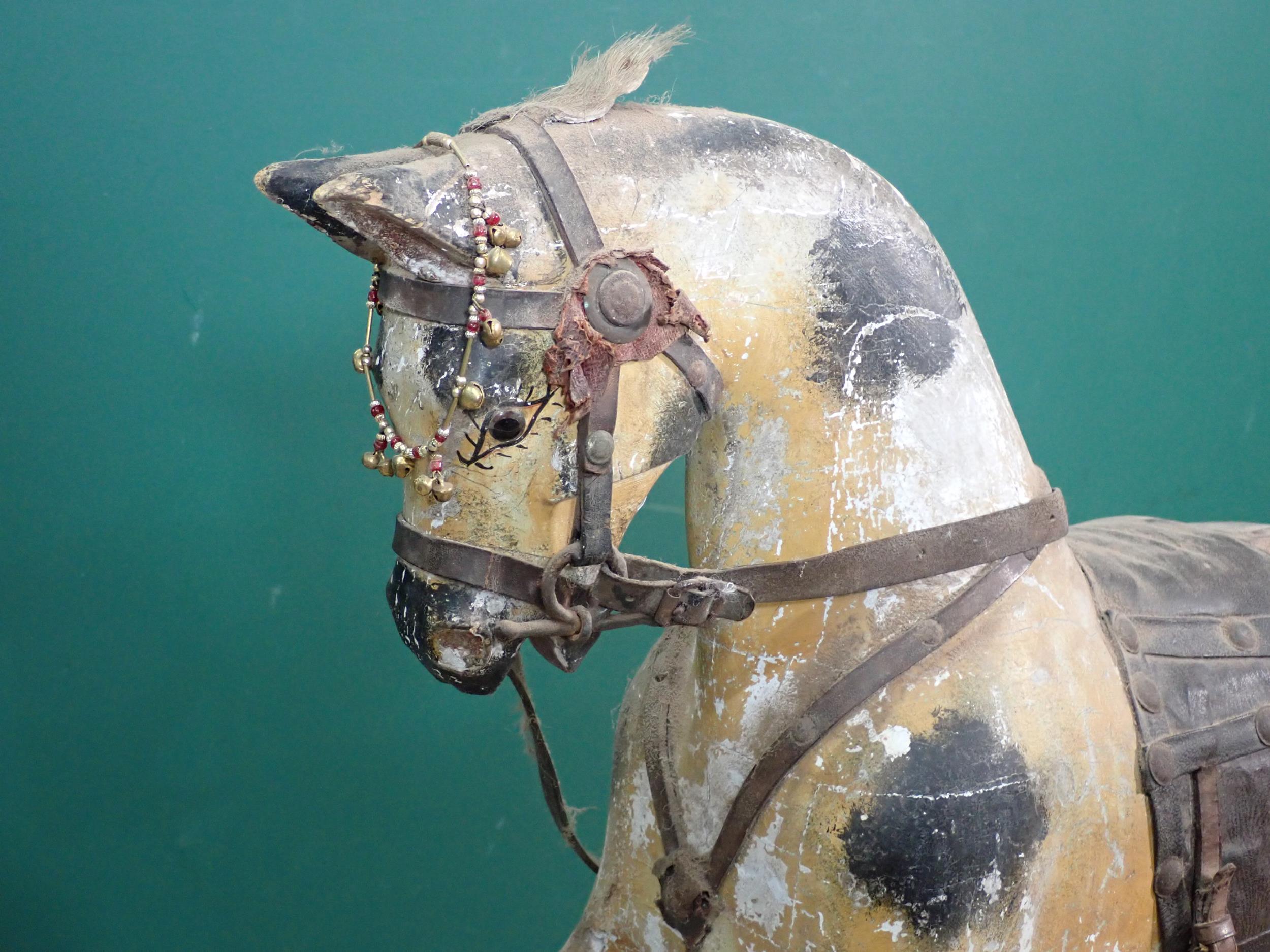 A 19th Century dappled palomino Rocking Horse of small proportions with original saddle and bridle - Image 3 of 12