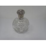 A Victorian silver lidded cut glass Scent Bottle, London 1894