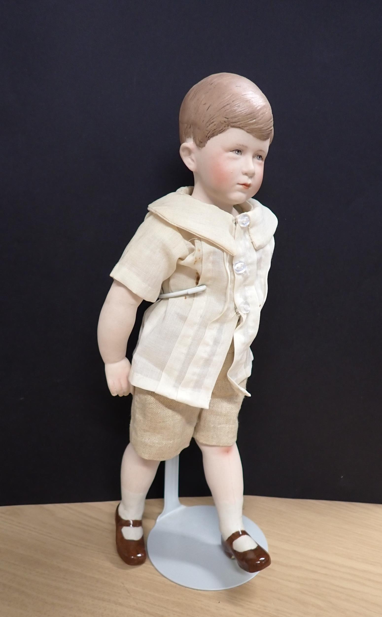 A Prince Charles bisque headed Doll by Martha Thompson USA, 11in - Image 2 of 2