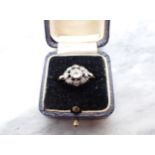 An early 19th Century Diamond Cluster Ring close-set rose-cut stones, ring size N