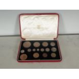George VI 1937 Specimen 15 Coin Set in case, Farthing - Crown (including Maundy Set)