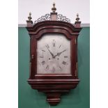 A fine George III hooded striking Wall Clock by Alexander Cumming, London, having shaped arched