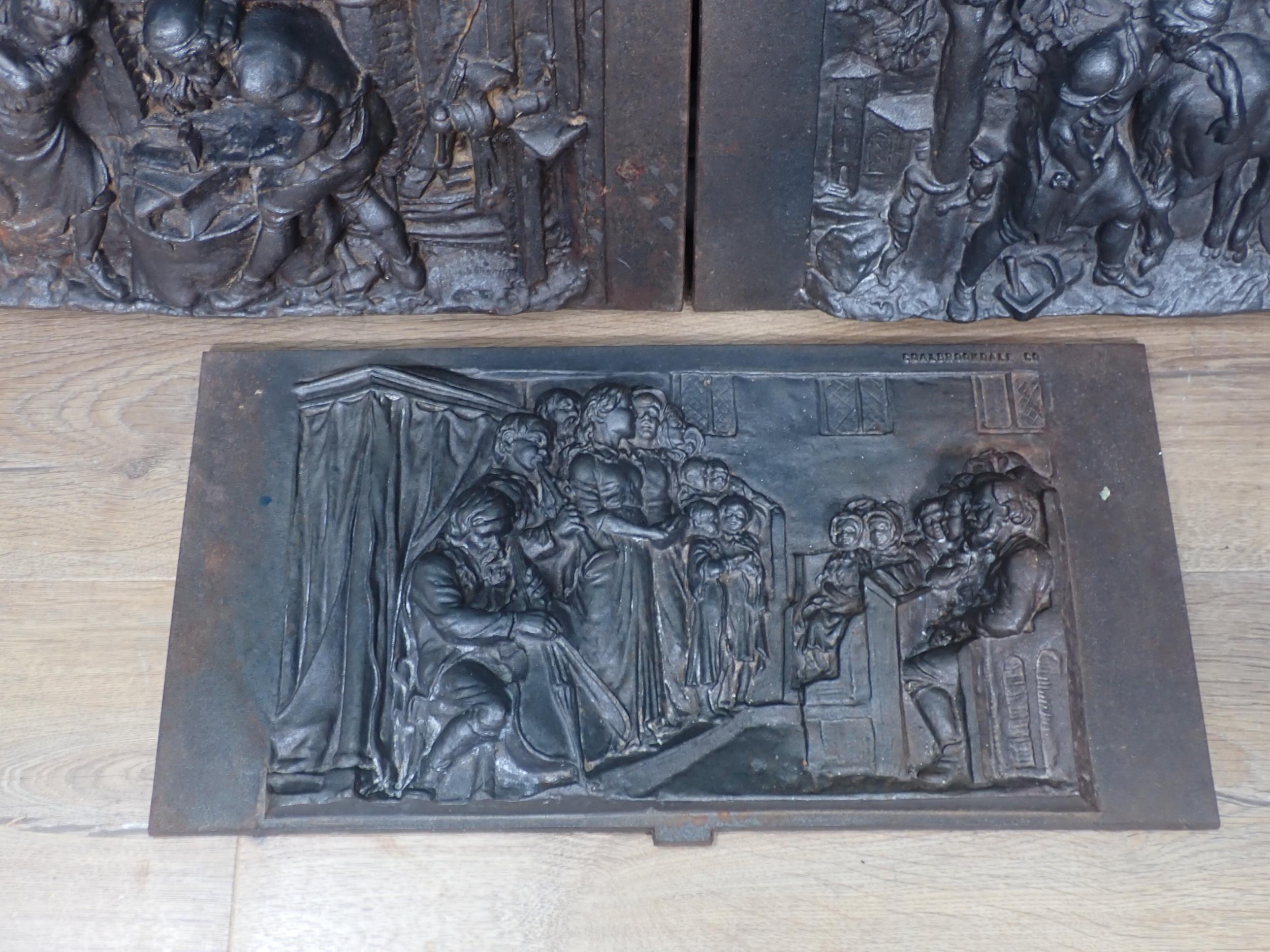 A set of three Coalbrookdale & Co. cast iron relief Plaques inspired by Henry Wadsworth Longfellow's - Image 4 of 10