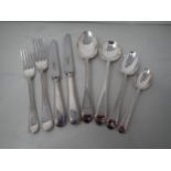 A set of George V silver Cutlery for six, bead pattern, Sheffield 1912, maker: Walker & Hall, viz: 6