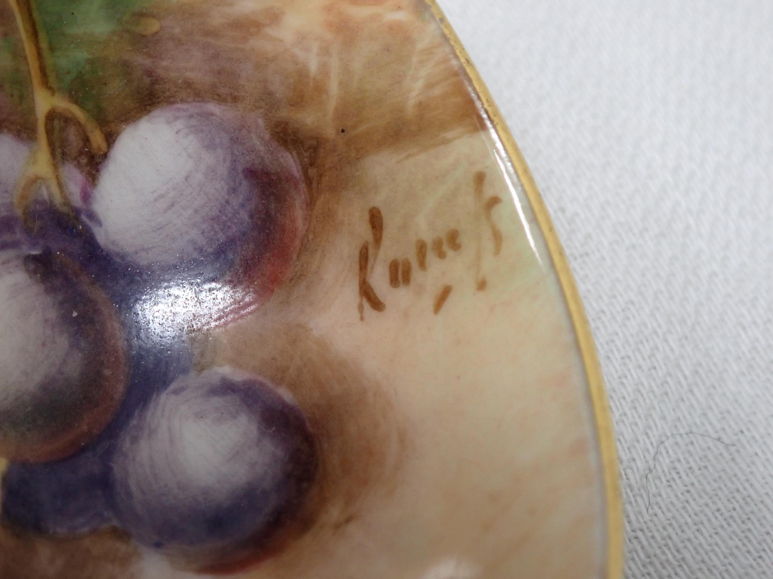 A Royal Worcester miniature Cup and Saucer painted still life of fruit, signed - Image 8 of 8