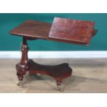 A Victorian mahogany Reading Table with rise and fall mechanism and adjustable reading section,