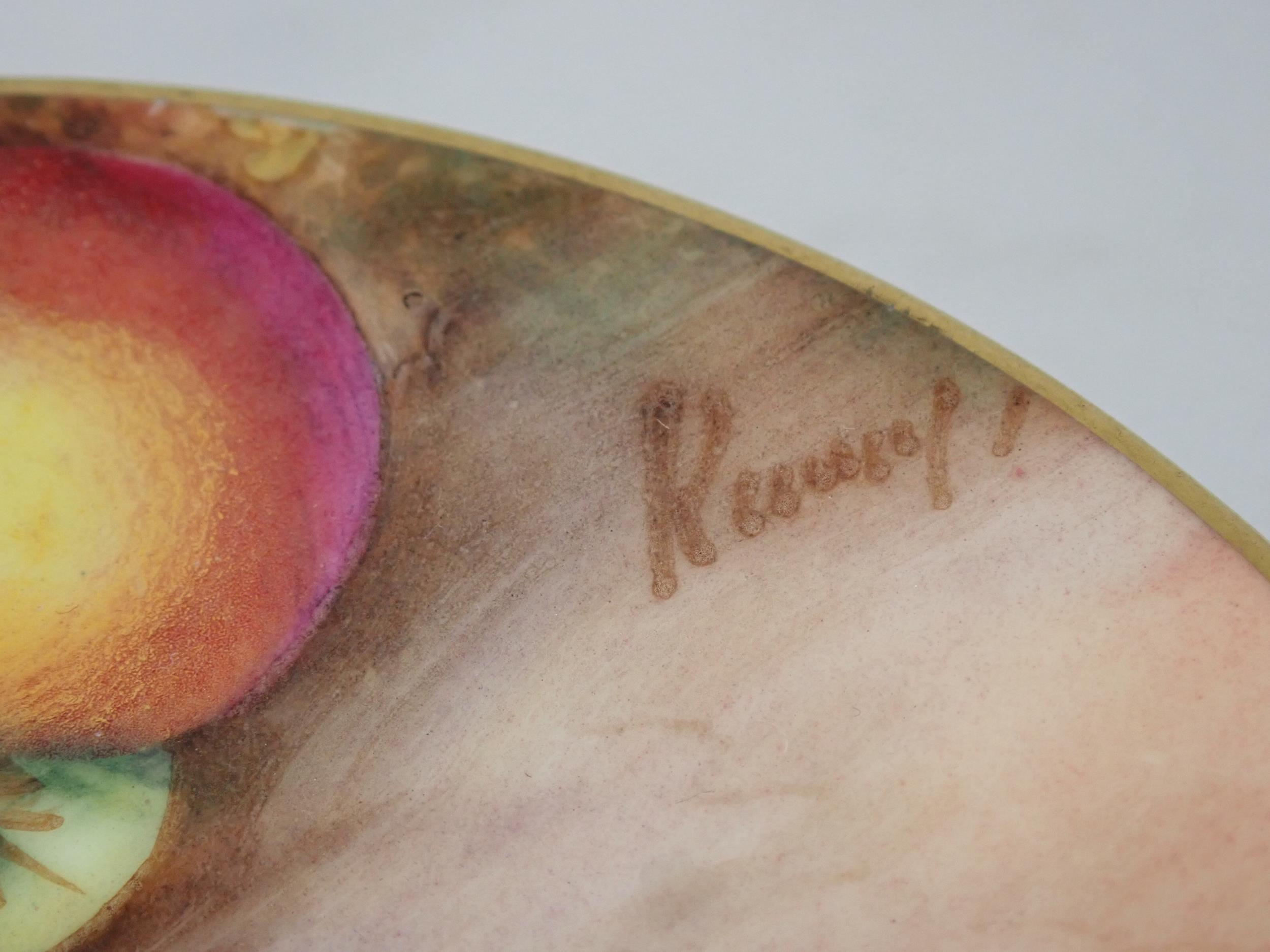 A Royal Worcester miniature Cup and Saucer painted still life of fruit, signed - Image 7 of 8