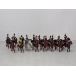 Eighteen Britains Horse Artillery and Cavalry Figures, generally Ex