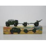 A rare Dinky Toys No.697 25 pounder Field Gun Set with plastic hubs in late box
