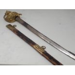 A Victorian Naval Officer's Sword by Odell, Burlington Arcade, London. 30in clipped back blade in