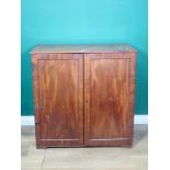 A Victorian mahogany Lepidopterist's Cabinet by Watkins and Doncaster fitted pair of cupboard