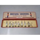 A boxed Set of Britains No.1253 Whitejackets marching with officer, string present, figures and